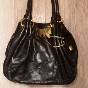 Juicy Couture Black Shoulder Bag with Gold Accents